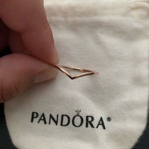Polished Rose Gold Wishbone Ring size 64